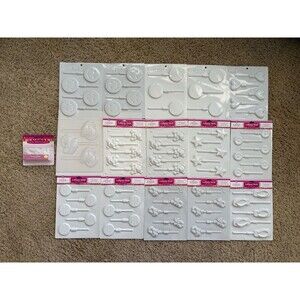 LOT 15 LorAnn Gourmet Plastic Lollipop Molds Ideal For Hard Candy & Chocolates